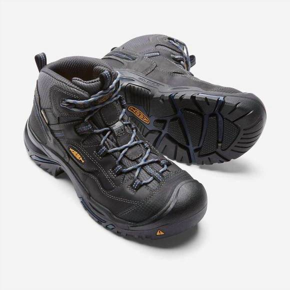 NEW KEEN men\'s braddock mid waterproof soft toe work boot in raven estate blue main image 5